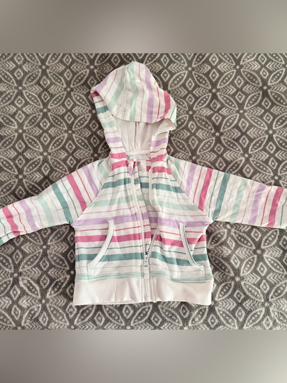 Little Sleepies Pastel Stripe Hoodie - Pink, Mint, Lavender, White